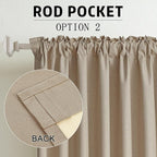 DUALIFE Taupe Linen Full Blackout Curtains 108 Inch Length 2 Panels Set for Living Opaque Privacy Back Tab Thermal Insulated 100% Black Out Room Darkening 9ft Window Curtain Drapes 108 Inches Long
