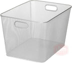 YBM Home Mesh Wire Storage Basket for Shelves, Pantry Organization, and Kitchen - Multipurpose Steel Wire Basket Holder Bin for Organizing Office Supplies, Household Toiletries and Laundry Supplies
