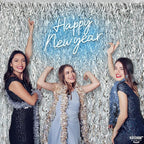KatchOn, XtraLarge Wavy Silver Backdrop Curtain - Pack of 2 | Silver Streamers Backdrop for Disco Party Decorations | Fringe Curtains for New Years Decorations 2026 | Birthday, Engagement Decoration