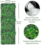 Artificial Greenery Wall Panels: 40'' x 120'' UV-Anti Faux Greennery Grass Wall Privacy Backdrop Fence Screen for Garden Fence Covering Privacy, Outdoor Indoor Home Decor
