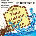 Custom Sign, Custom Indoor/Outdoor Decorative Sign，Aluminum Weatherproof Metal Sign Multiple Sizes, Customize for Office, Business, Workplace, office, Home, Delivery Signs