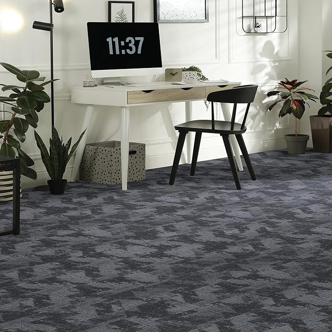 Mohawk Elite 12" x 36" Heathered Loop Glue Down or Floating Installation Carpet Tiles with Cushioned Backing in Color Dukedom