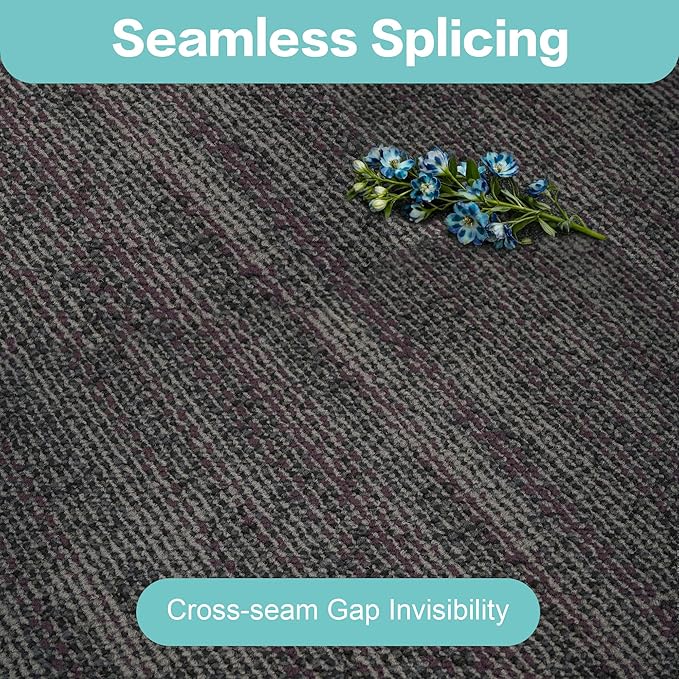 jxgzyy Commercial Carpet Tiles for Office, 20×20 Inch, 0.31'' Padded Carpet Squares, Non-Adhesive Carpet Flooring with Textured Silicone Back, Easy DIY, Renter-Friendly, 4 Pcs/10.8 Sqft