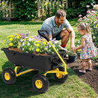 800lbs Garden Dump Cart, Heavy Duty Yard Dump Wagon with 10" Pneumatic Tires, Utility Wheelbarrow cart for Yard, Farm and Garden Daily Hauling, Ideal
