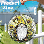 8″ Stained Glass Window Hanging Ornament, Sunflower Gnome Stained Glass Suncatcher Ornament, Sun-Catcher Window Decor | Christmas & Birthday Gifts, Festival Gifts | Gift for Her