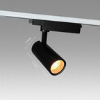 Black Adjustable Track Lighting Head LED 15W Aluminum H Type Track Indoor Spotlight 3000K CRI 97 Flicker-Free 1180 lm Spotlight Fixture for Gallery, Kitchen, Living Room, Commercial Spaces