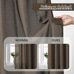 Brown Pleated Linen Curtains 45 Inches Long Farmhouse Semi Sheer Memory Trained Shape Pinch Pleat Drapes with Hooks Back Tab Ripple Fold Curtain for Bedroom Living Room 42x45