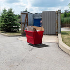 Commercial 16 Bushel Utility Cart with Steel Base, Poly Box Basket Truck, Laundry Cart, and Rolling Trash Bin, 47-Inch x 34.75-Inch x 35.5-Inch, 1000 Pound Weight Capacity, Red