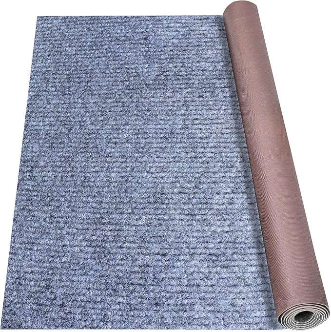 Marine Carpet,6 FT x 23 FT Blue-Gray Indoor Outdoor Carpet 0.2" Thick Boat Carpet with Water-Proof TPE Backing, Non-Slide Outdoor Marine Carpet Roll for Home, Patio, Porch, Deck
