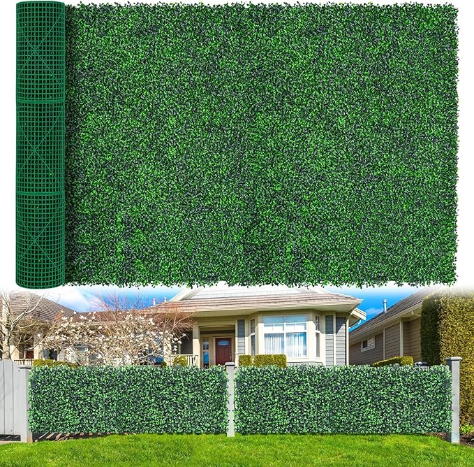 Boxwood Roll Panels, 60"x120" Artificial Ivy Privacy Fence Screen, UV-Anti Faux Boxwood Roll Grass Wall Panels for Garden Patio Balcony Privacy