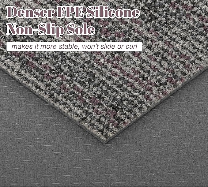 jxgzyy Commercial Carpet Tiles for Office, 20×20 Inch, 0.31'' Padded Carpet Squares, Non-Adhesive Carpet Flooring with Textured Silicone Back, Easy DIY, Renter-Friendly, 4 Pcs/10.8 Sqft