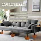 3-Inch Solid Pine Furniture Risers – 2000LBS Capacity, Tool-Free Install, Natural Wood Design for Beds, Sofas & Desks (3 Inch)