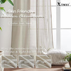 XTMYI Beige Curtains 108 Inches Long for Living Room 2 Panels Linen Back Tab Greige Curtain for Dining Room,50x108 Inch Length