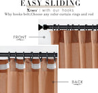 XTMYI Terracotta Country Curtains for Living Room,Sheer Linen Curtains for Bedroom 90 Inches Long,70 Inches Wide