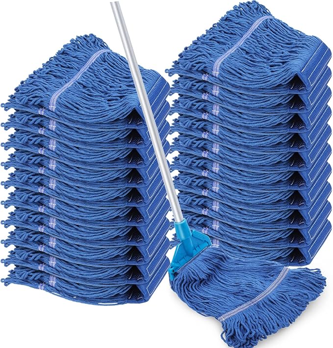 20 Pieces Commercial Mop Head Bulk Replacement Floor Cleaning Refills Heavy Duty Commercial Wet Mop Heads for Home Industrial Cleaning