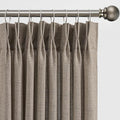 RAIN CITY Khaki Extra Long Sheer Curtains 108 Inch Long 9ft, Back Tab Pinch Pleated Linen Blended Textured Curtains with Hooks for Living Room Track System(W42xL108 in Length,2 Panesls Set)