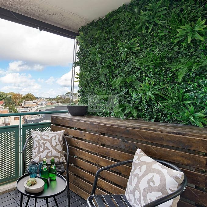 NatraHedge Artificial Rainforest Living Wall Vertical Garden for Outdoor Hedge Installments or Indoor Decor (5 Pack) 28 SQF