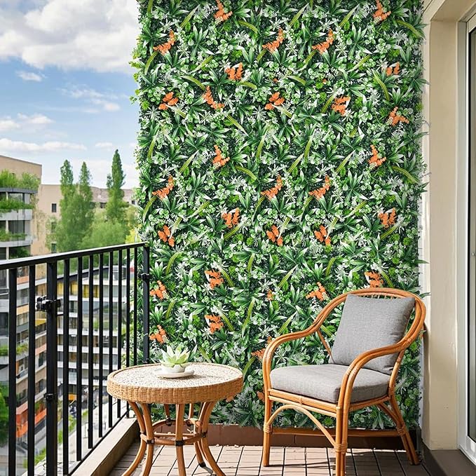 Artificial Boxwood Roll Panels 40"x120"(33.33 SQFT), Grass Wall Panels UV-Anti Greenery Privacy Hedge Screen for Indoor Outdoor Patio Balcony, Party Garden Fence Decor