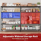 REIBII 73''W Storage Shelves Load 1650 LBS Metal Shelving 5-Tier Adjustable Heavy Duty Metal Shelves Wire Shelving Unit for Wire Shelf for Industrial Garage Pantry Kitchen,17.7"D x 73"W x 71"H, 2PCS