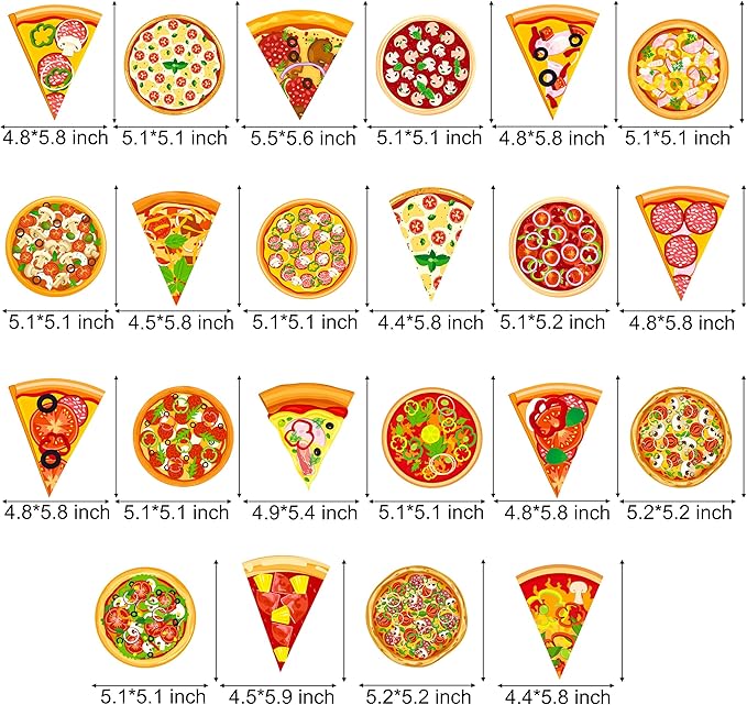 22pcs Pizza Party Hanging Swirls Pizza Party Decorations Pizza Party Time Hanging Decor Pizza Themed Ceiling Streamers for Fast Food Baby Shower Supplies