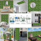Artificial Grass Wall Backdrop Panels: 20X20 in 8P UV-Anti Greenery Boxwood Panels for Indoor Outdoor Green Plant Wall Decor & Ivy Fence Covering Privacy