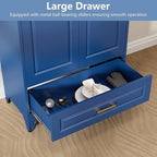 Metal Storage Cabinet,75" Tall Kitchen Pantry Storage Cabinet with Doors and Adjustable Shelves, Blue Metal Pantry Cabinets with Drawer, Large Cupboard for Kitchen, Dining Living Room