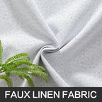 MIULEE Linen Texture Curtains for Bedroom Solid 100% Blackout Thermal Insulated Grayish White Curtains Grommet Room Darkening Curtains/Drapes for Living Room Nursery 52x72 Inch (2 Panels)