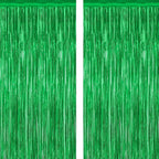 2 Pack Tinsel Backdrop, 3.28 FT x 7.05 FT Green Party Decorations, Metallic Football Backdrop Curtains Tinsel Curtains Streamer Backdrop, Party Supplies Wall Decor for Football Party Birthday