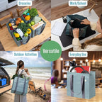 VENO 2-4 Pack Reusable Grocery shopping Bags, Small Tote Bag w/Handle Hard Bottom, Heavy Duty, Foldable Carrier