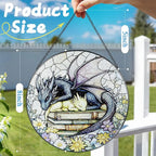 Stained Glass Window Hanging, 8 Inch Dragon Stained Glass Suncatcher, Dragon Decor, Home Decor for Windows, Book Lover Gift, Gifts for Book Lovers, Gifts for Bookworm on Birthday Christmas