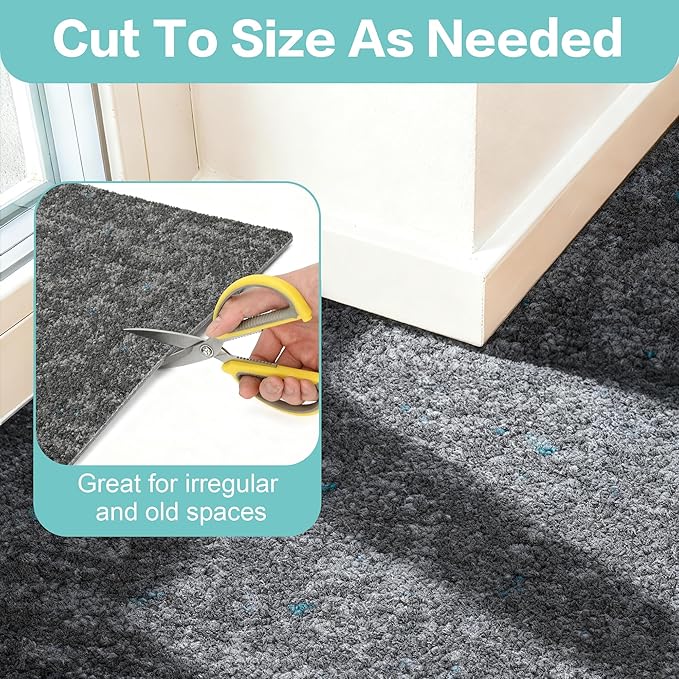 jxgzyy Soft Carpet Tiles 20×20 Inch, 0.38'' Padded Carpet Squares, Non-Adhesive Carpet Flooring with Textured Silicone Back, Easy DIY Seamless SplicingTiles for Studio, 12 Pcs/32.3 Sqft