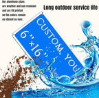 custom street sign,Custom Sign, Double-sided，Aluminum Weatherproof Metal Sign Multiple Sizes, Customize for outdoor, Business, Workplace, office, Home, Delivery Signs(6 * 16 Inch)