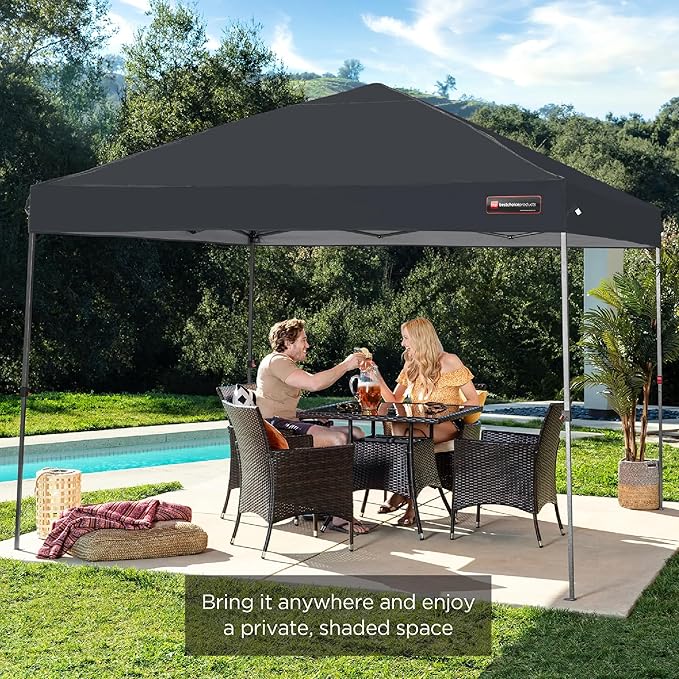 Best Choice Products 10x10ft 1-Person Setup Pop Up Canopy Tent Instant Portable Shelter w/ 1-Button Push, Case, 4 Weight Bags - Gray