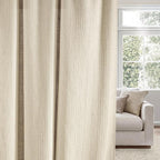 NICETOWN Jacquard Linen Farmhouse Curtains, Waffle Weave Pattern Privacy with Light Filtering Window Treatments for Bedroom, W52 x L90, 2 Panels