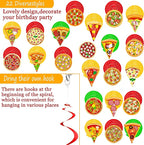 22pcs Pizza Party Hanging Swirls Pizza Party Decorations Pizza Party Time Hanging Decor Pizza Themed Ceiling Streamers for Fast Food Baby Shower Supplies