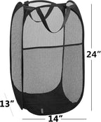 2 Laundry Baskets, pop-up Laundry Baskets, Foldable mesh Laundry Baskets (Each with 2 Reinforced Handles)…, Blue