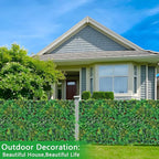 Artificial Grass Wall Panels, 20''x20'' 16pcs Boxwood Wall Panels with Tropical Leaves, Faux Greenery Privacy Fence Screen, Grass Backdrop for Outdoor Indoor Garden Birthday Wedding Decor