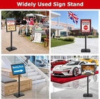 Heavy Duty Sign Holder Stand 11x17 Inch - Pedestal Floor Standing Sign Holder with Weighted Base - Vertical & Horizontal Poster/Menu Stand for Indoor/Outdoor Business Store Advertising, Black