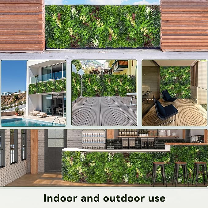 Artificial Ivy Boxwood Roll: 48"x120" UV Resistant Green Leaves Faux for Interior Backdrop,Garden and Indoor Outdoor Wall&Fence Covering Privacy, Party Wall Greenery Decor