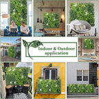 Artificial Grass Wall Boxwood Panels: 40" x 120" (33.5 sqft) Greenery Ivy Privacy Fence Faux Backdrop with UV Protection Vine Leaf Hedge for Garden Covering,Outdoor Indoor Home Decor