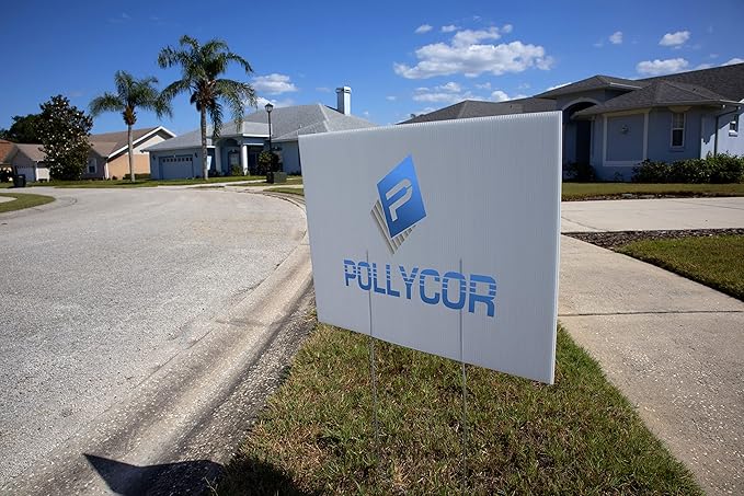 Pollycor Yard Signs. Corrugated Fluted Polypropylene Plastic Sign Boards for Business, Garage Yard Sale, Real Estate, Indoor Outdoor Advertising, DIY. 24" x 18" 100-Pack