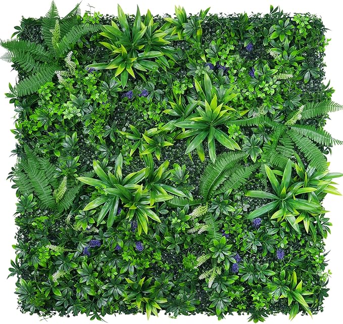 12pcs 20''x20'' Grass Wall Panels, Artificial Hedge Panels Greenery Wall, UV Protected Faux Grass Backdrop Privacy Fence Screen, Greenery Wall for Outdoor Indoor Garden Birthday Wedding Decor