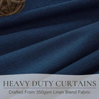 Navy Blue Blackout Curtains 84 Inch Length for Kids/Boys Rooms/Bedroom, Floor to Ceiling Track Pleated Drapes with Hooks Linen Thermal Coastal Curtain Dark Blue Window Burg 50"Wx84"Lx 2Panels Back Tab
