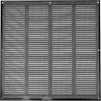 Repa Market Air Vent Cover 16x16 Inch (Outer Dimensions) Black Galvanized Steel Louvered Grill Cover with Mesh Screen/Wall or Ceiling Vent/HVAC Register for Indoor and Outdoor Ventilation