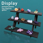 3 Tier Earring Display Stands For Selling, Retail Display Riser Earring, Ring Holder Stand, Removable Countertop Small Merchandise Display Stand, for Figures,Cupcake, Photo (Brown color)