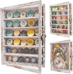 GMFrames 12x16 Wooden Shadow Box Frame with Removable Shelves Deep Display Case for Military Medals Keepsakes White
