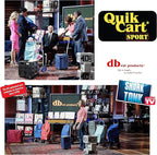 dbest Products Quik Cart Sport Collapsible Rolling Crate on Wheels for Teachers Tote Basket 80 lbs Capacity, Made from Heavy Duty Plastic Used as a Seat, Black, Compact