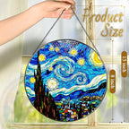 8'' Van Gogh Starry Night Sun Catcher Ornament, Stained Glass Window Hanging, Sun Catchers for Windows Hanging Ornaments, Window Decor, Ideal Gift | Gifts for Art Lovers, Friends, Family