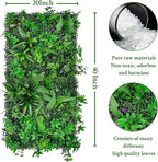Artificial Greenery Wall Panels: 20"x 20" 2P UV-Anti Faux Green Grass Wall Privacy Backdrop Fence Screen for Garden Fence Covering Privacy, Outdoor Indoor Home Decor