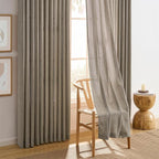 RAIN CITY Khaki Sheer Curtains for Living Room, Brownish Color Pinch Pleated Back Tab Drapes with Hooks,Linen Burlap Light Filtering Window Curtain Panels for Bedroom,W42 x L84, 2 Pieces